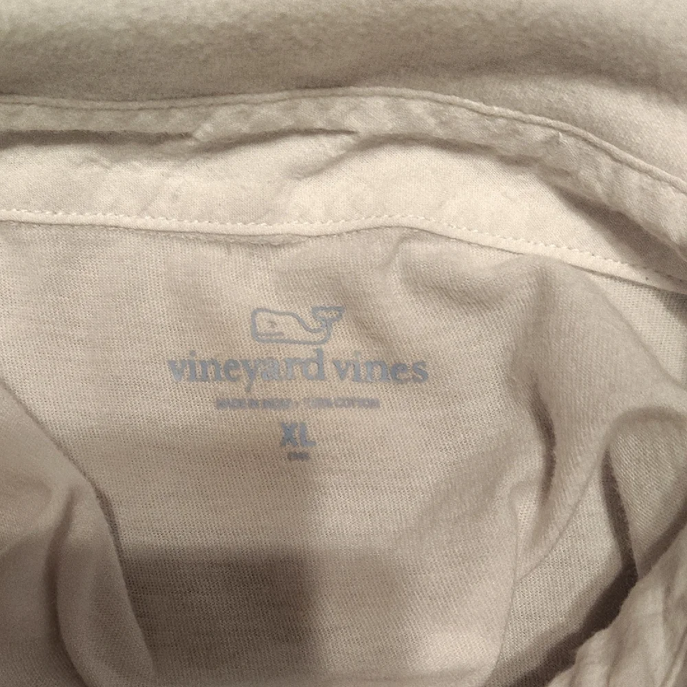 Men's Striped Polo Shirt - Cream and Blue - Picture 4 of 4